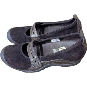 Merrell Comfort Shoes Womens 6.5 Plaza Bandeau Mary Jane Brown Leather SlipOn